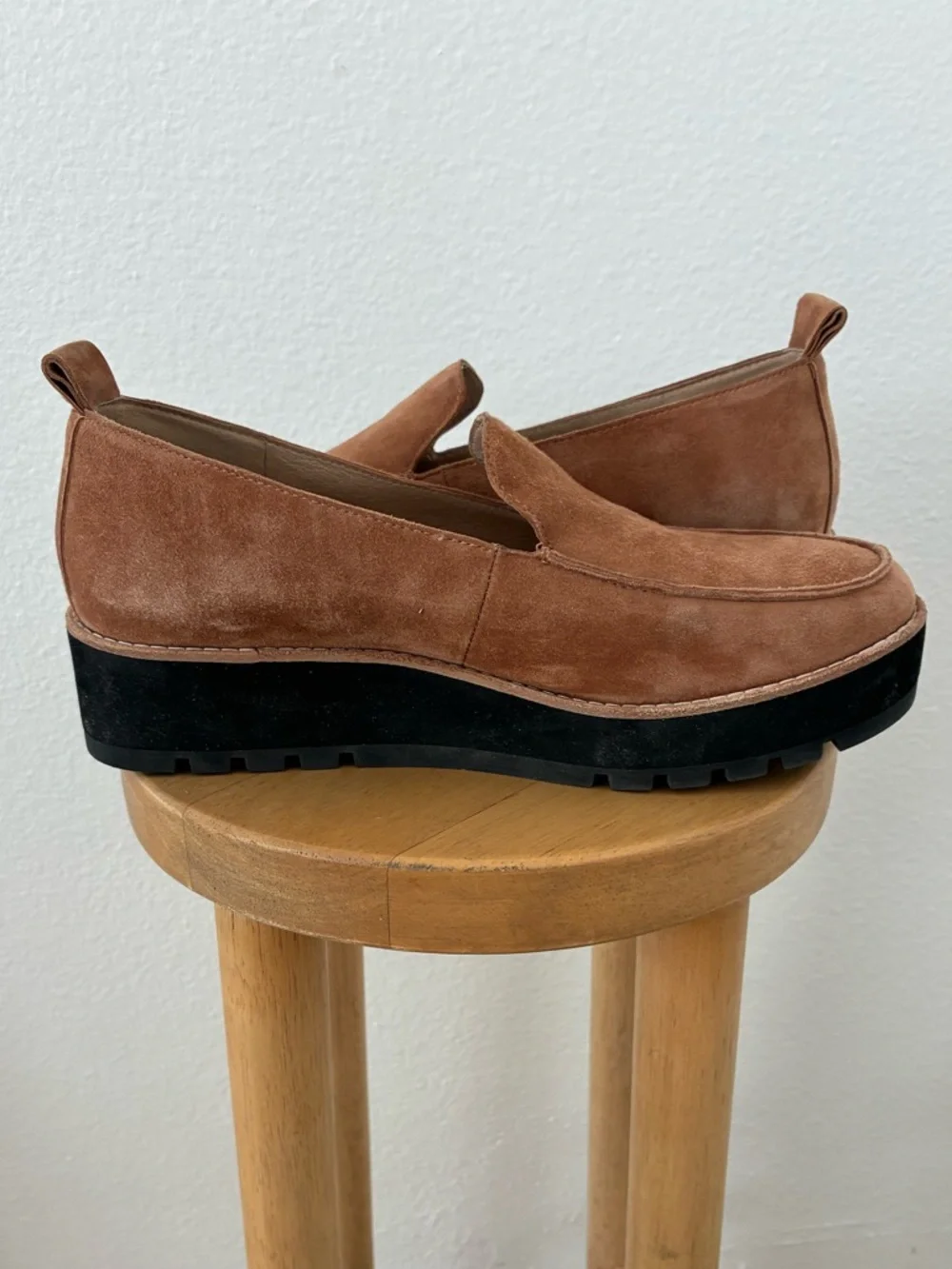 Eileen Fisher Suede Platform Loafers